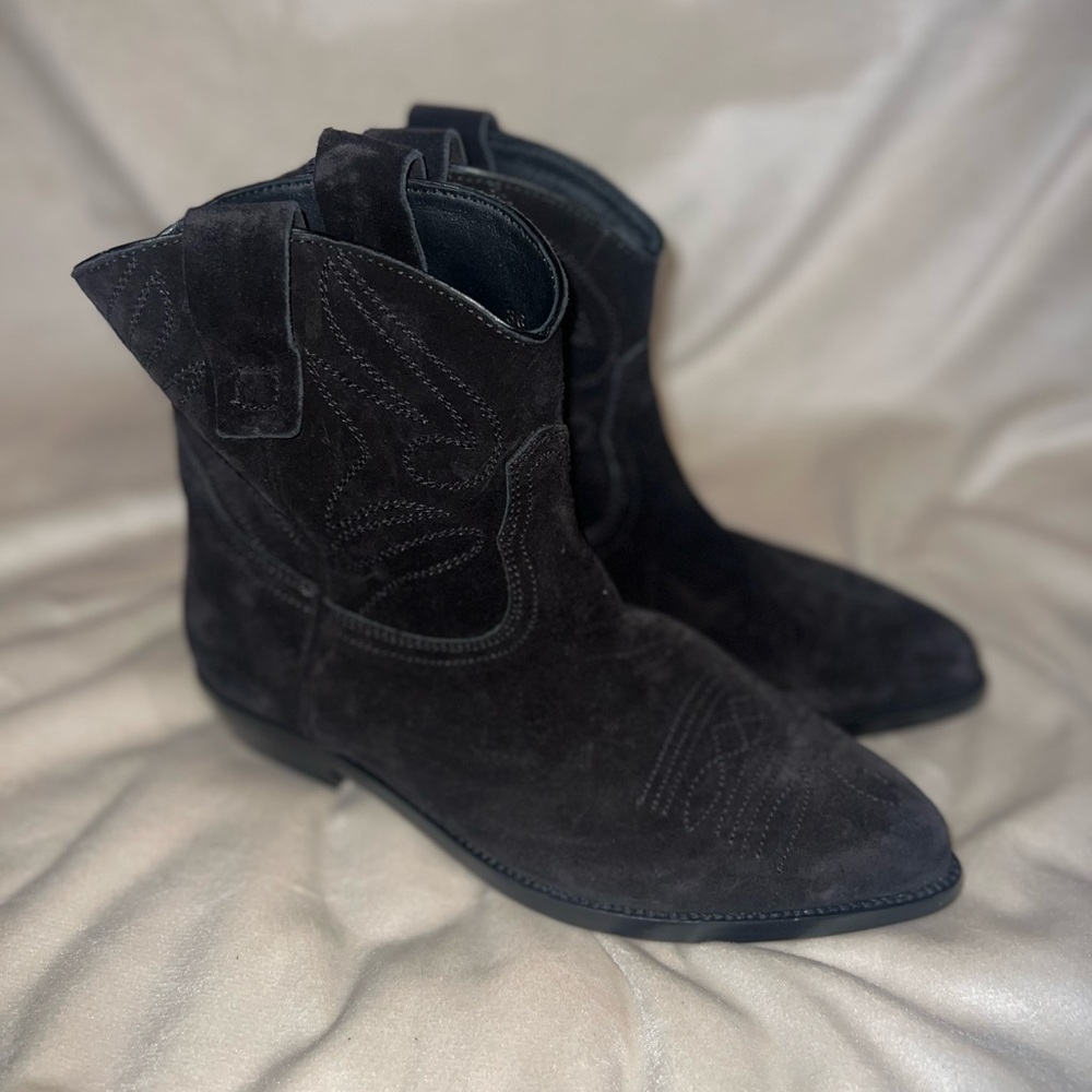 Closed Black Suede Ankle Boots